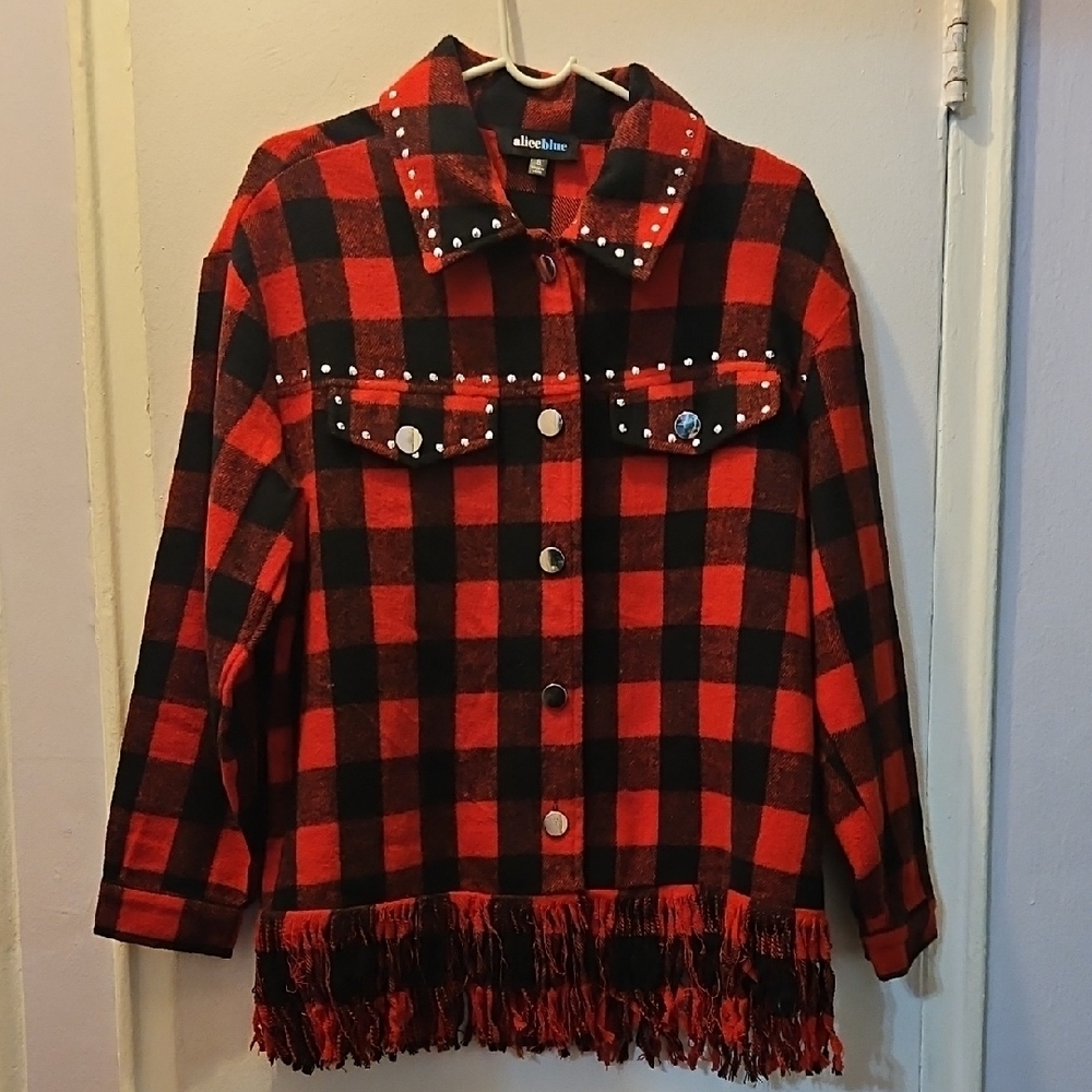 Alice Blue Red and Black Plaid Jacket